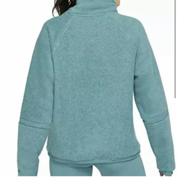 Nike Therma Fleece Funnel Neck Pullover Sweatshirt in Teal Blue - Picture 2 of 10